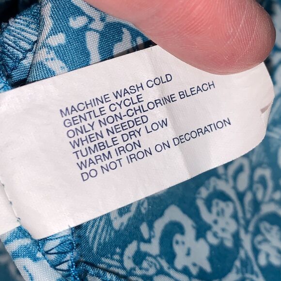 GAP Womens Blouse Top Silver Collared Sleeveless Pullover Teal White Medium - Picture 12 of 12